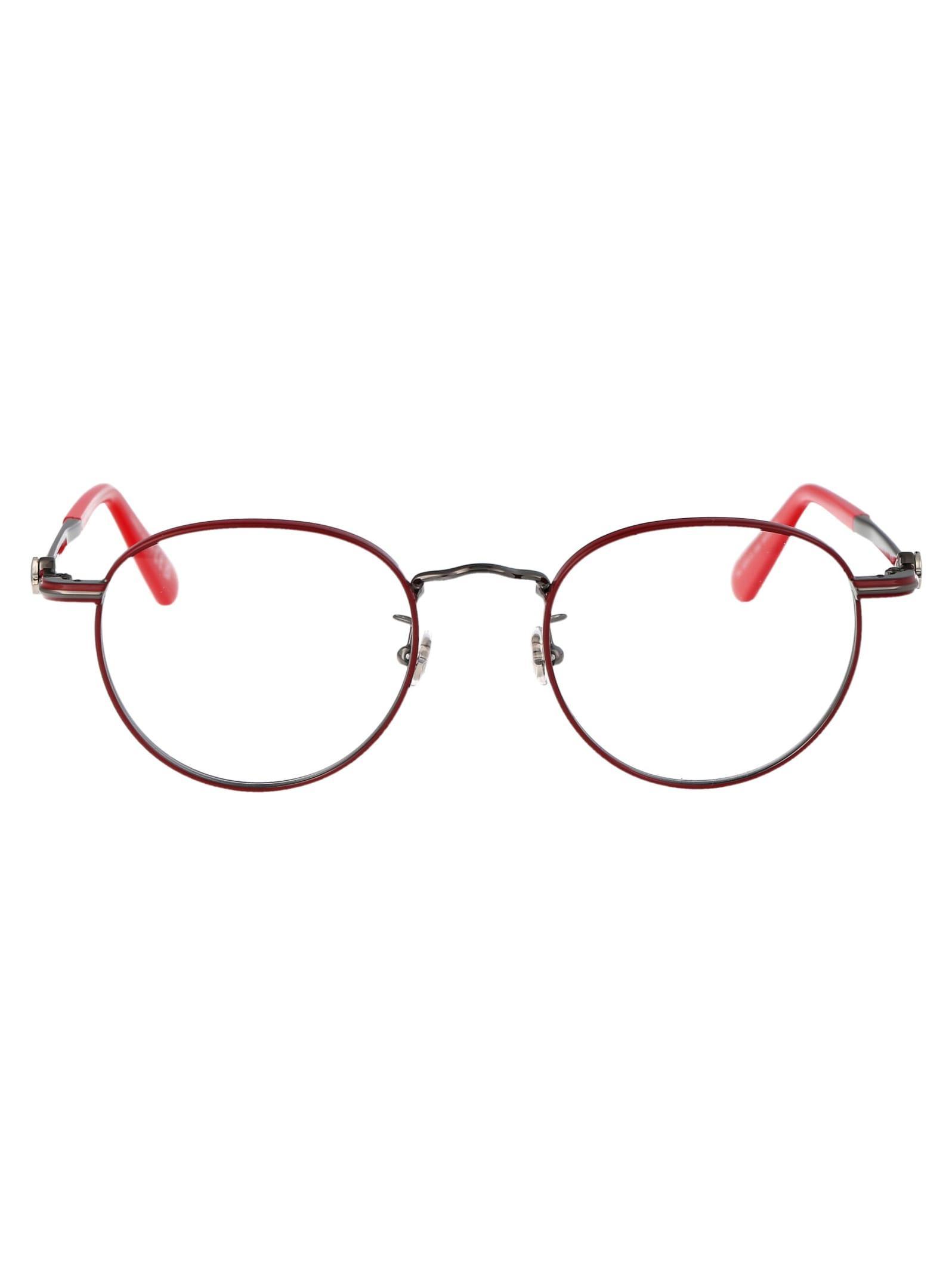 MONCLER Ml5204 Glasses In 066 Bordeaux Lucido Product Image