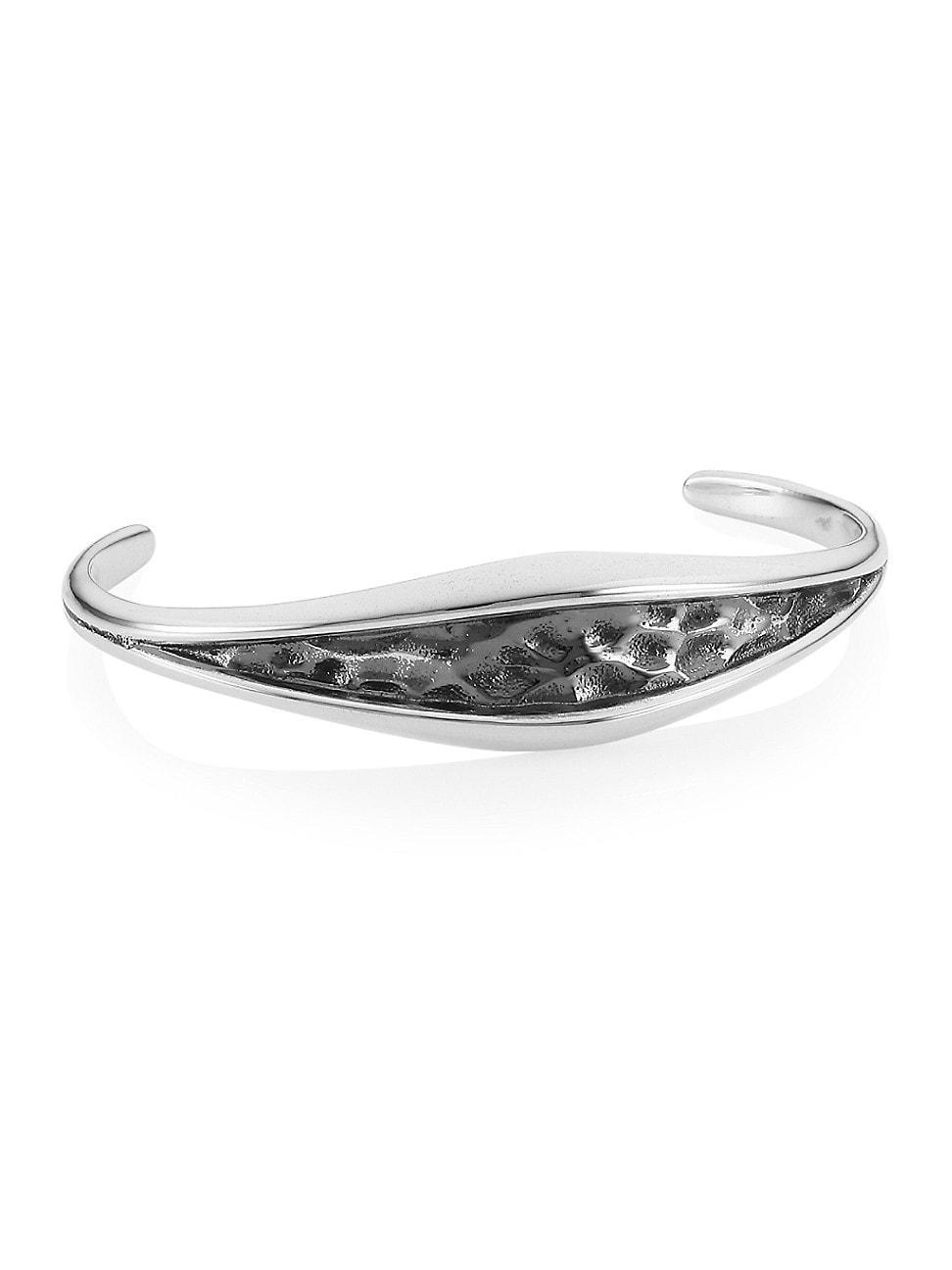 Mens Armor Hammered Sterling Silver Cuff Product Image