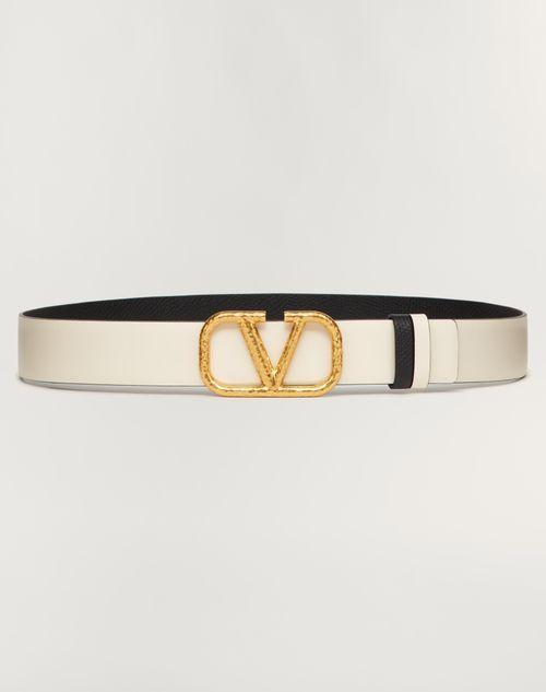 REVERSIBLE VLOGO SIGNATURE BELT IN GRAINY CALFSKIN 30MM Product Image