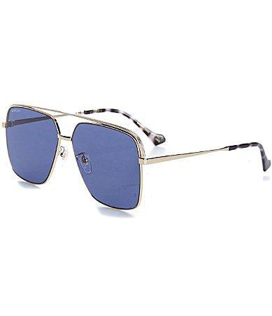 Gucci Blue Pilot Mens Sunglasses GG1099SA 002 61 Product Image