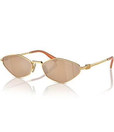 Miu Miu Womens MU 56ZS56-X 56mm Geometric Mirrored Sunglasses - Gold/Light Orange Mirror Product Image