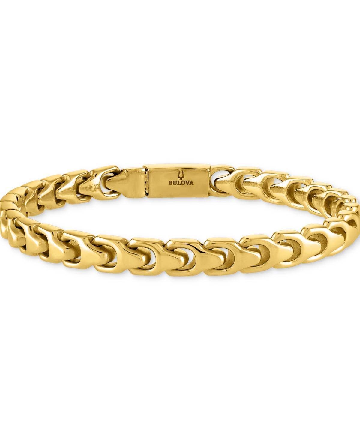 Bulova Mens Link Bracelet in Gold-Plated Stainless Steel Product Image