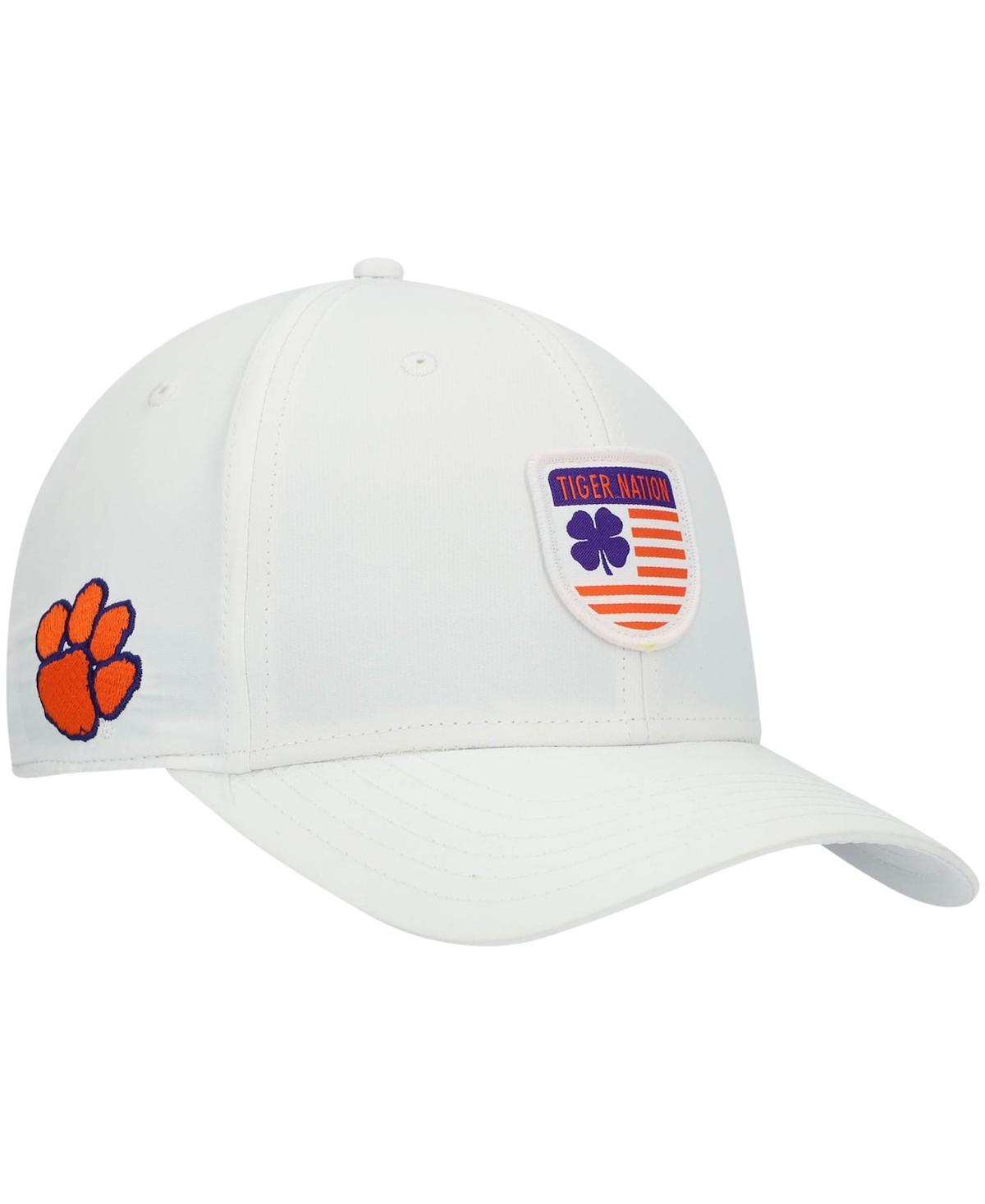 Mens White Clemson Tigers Nation Shield Snapback Hat Product Image