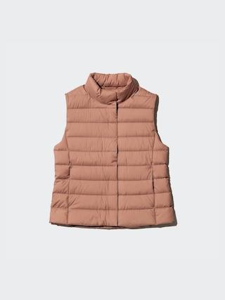 Womens Ultra Light Down Vest with Anti-Static Brown XL UNIQLO US Product Image