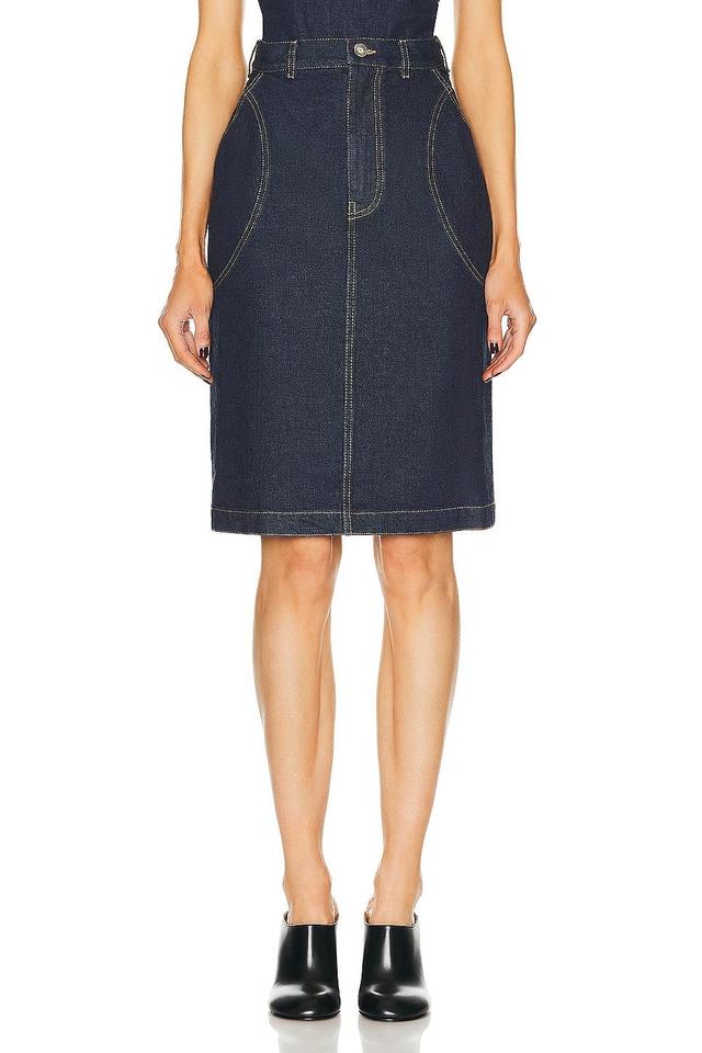 ALAÏA - Denim Midi Skirt - Dark WashModa Operandi Product Image