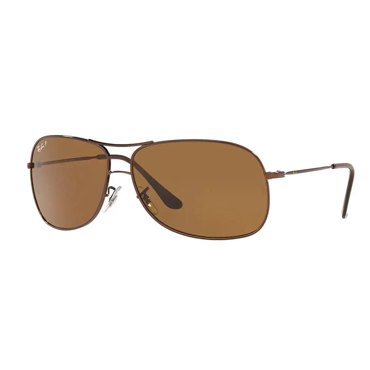 Ray-Ban Men's Polarized Aviator Sunglasses RB3267 Brown Male Product Image