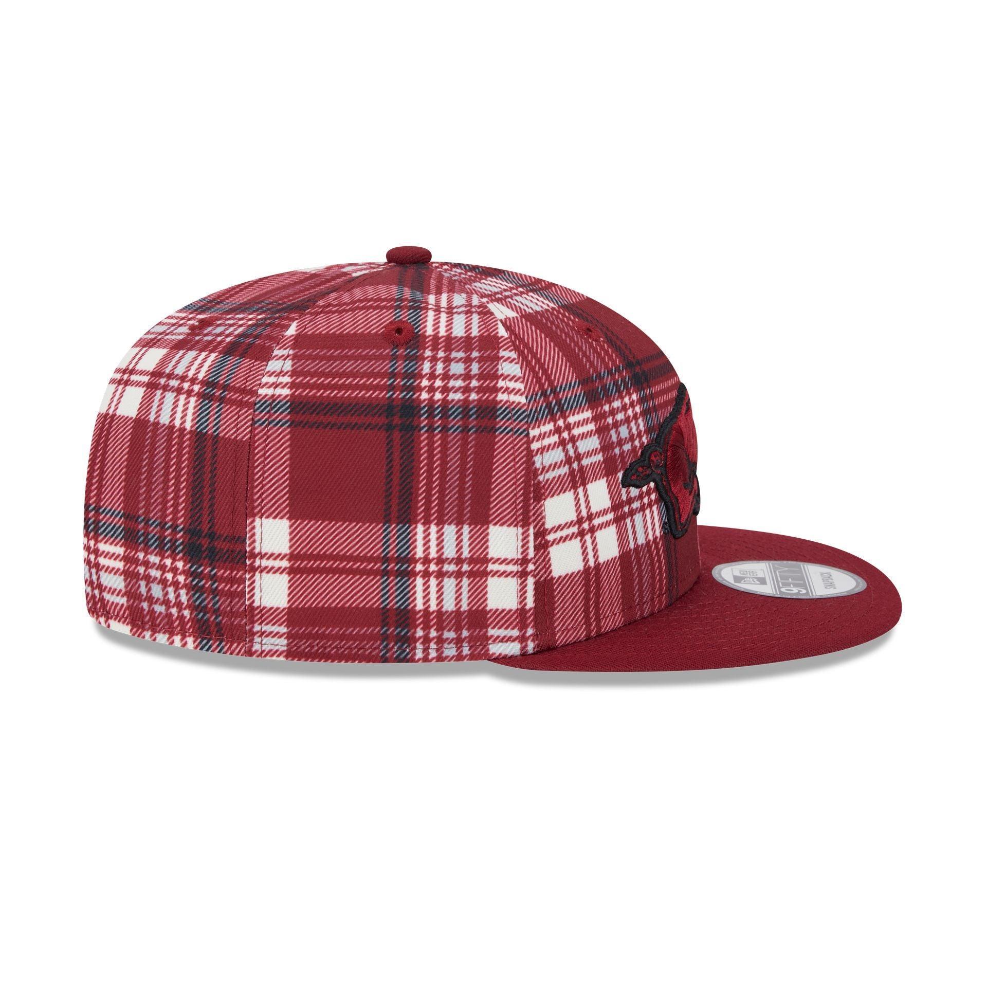 Arkansas Razorbacks Plaid 9FIFTY Snapback Hat Male Product Image