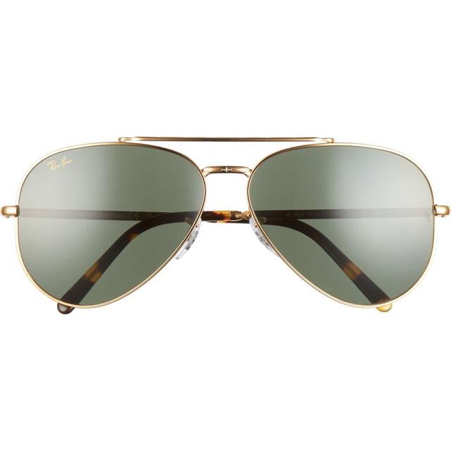 RAY BAN Ray-ban New Aviator 62mm Oversize Pilot Sunglasses In Legend Gold/green Product Image