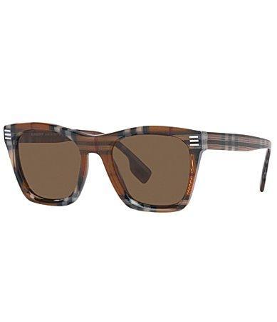 Burberry Mens BE4348 Cooper 52mm Square Sunglasses - Brown Check Product Image