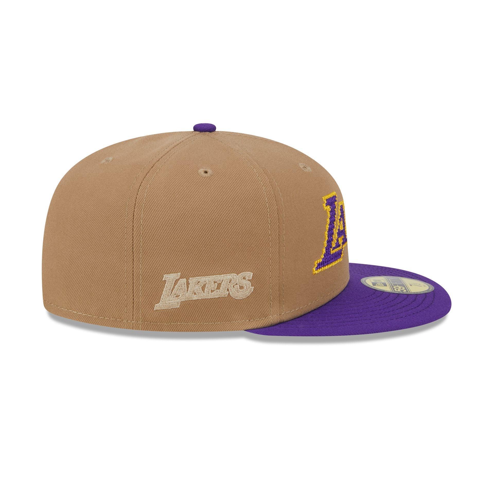 Los Angeles Lakers Classic 8-Bit Wordmark 59FIFTY Fitted Hat Male Product Image