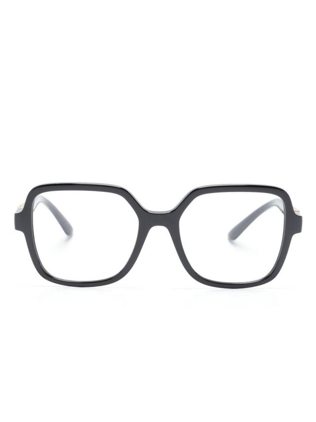 Logo-plaque Square-frame Glasses In Black Product Image