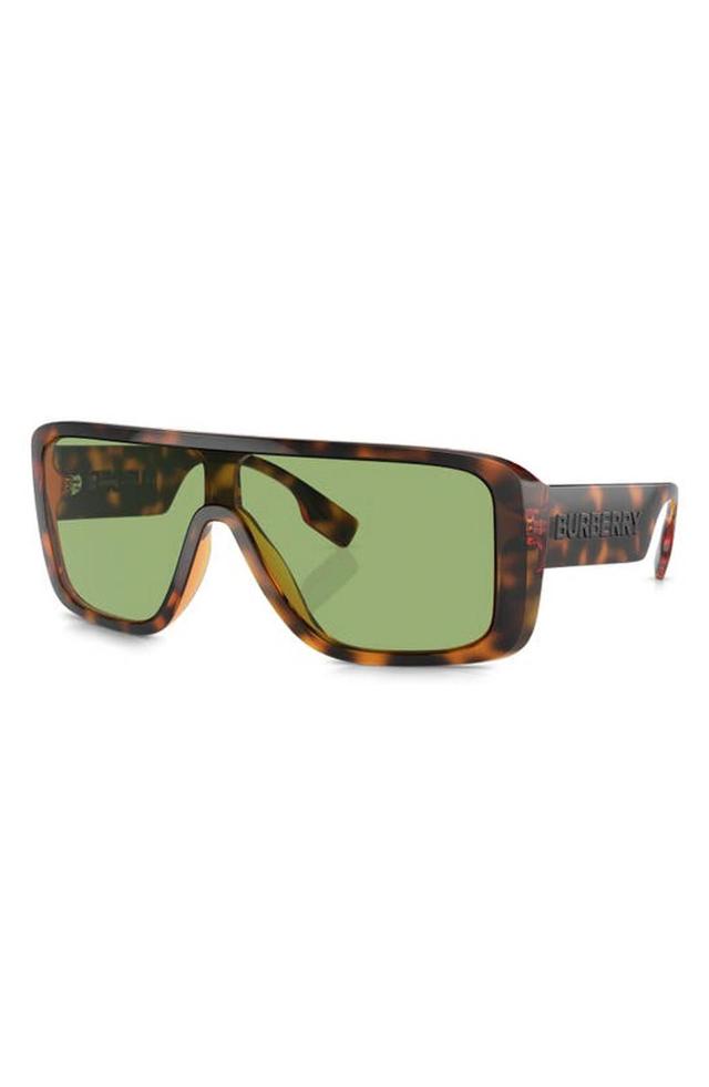 30mm Mirrored Rectangular Sunglasses In Dark Havana Product Image