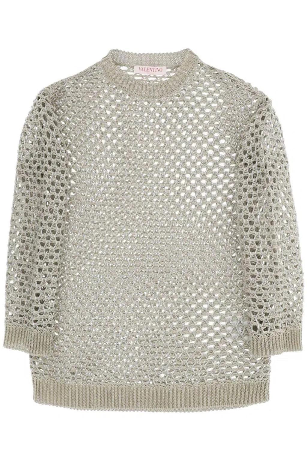 Flowing Mesh Knit Pullover With Sequin Detail In Mixed Colours product image