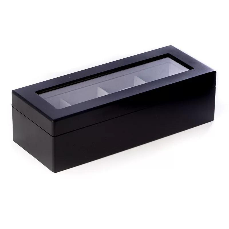 Bey-Berk Wood 4-Slot Watch Box - Men, Black Product Image