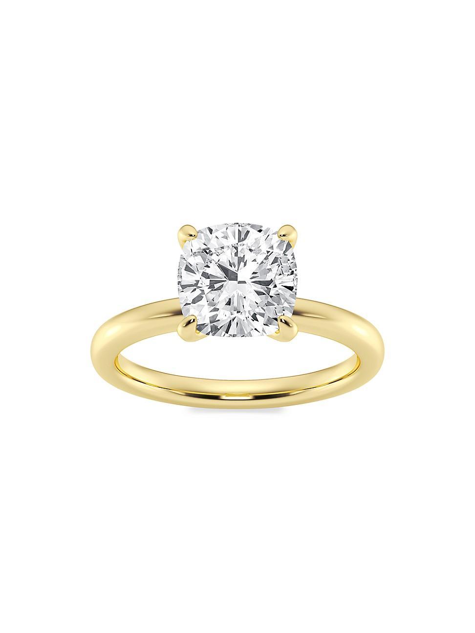 Womens 14K Yellow Gold & Cushion-Cut Lab-Grown Diamond Solitaire Ring/0.50-5.00 TCW Product Image