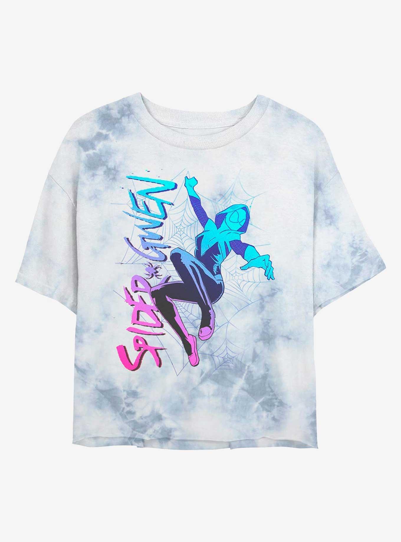 Marvel Spider-Man Spider-Gwen Tie-Dye Girls Crop T-Shirt Product Image