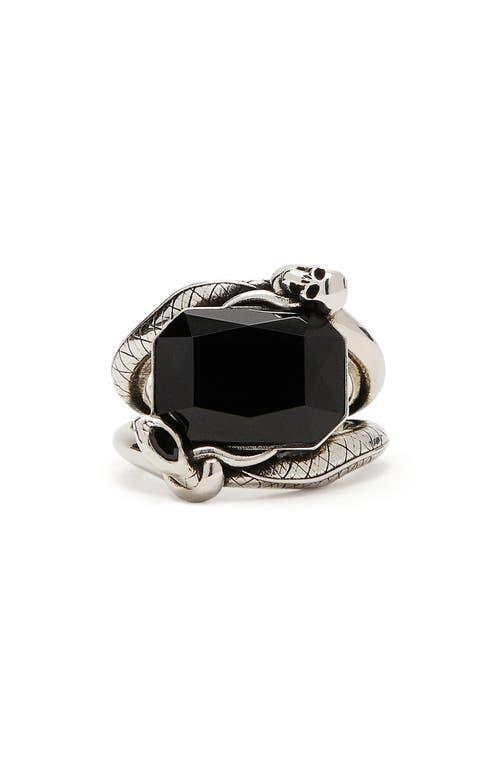 Alexander McQueen Mens Snake & Skull Crystal Ring Product Image