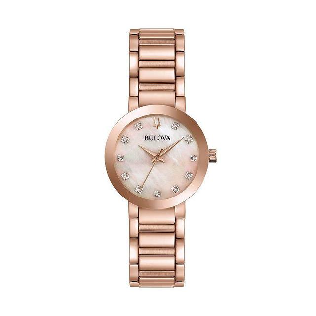 Bulova Womens Modern Diamond Stainless Steel Watch - 97P132 Pink Tone Product Image