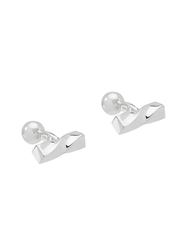 Mens Helix Sterling Silver Cufflinks Product Image