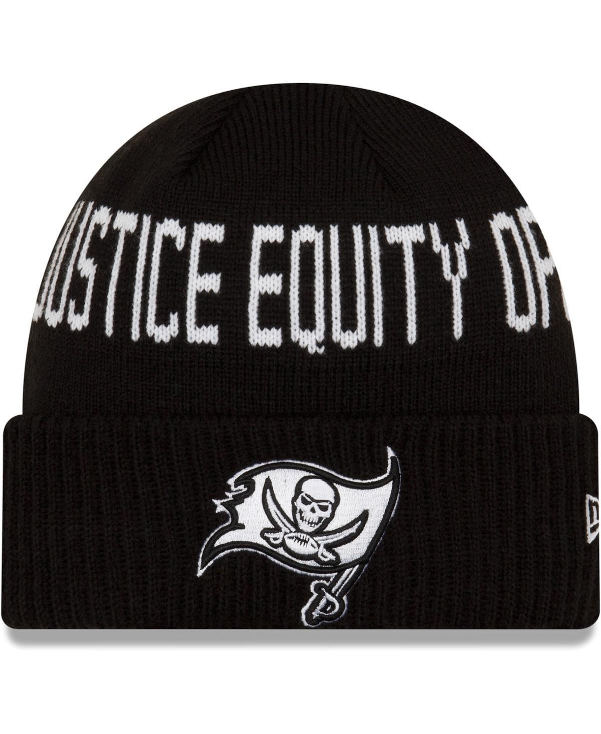 Mens New Era Black Tampa Bay Buccaneers Team Social Justice Cuffed Knit Hat Product Image