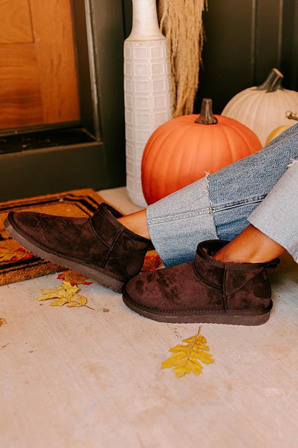 Away To The Alps Faux Suede Bootie in Chestnut Product Image