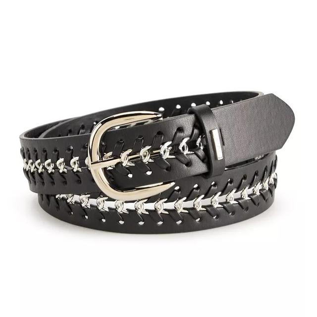 Womens Nine West Chain Inset Panel Belt Product Image