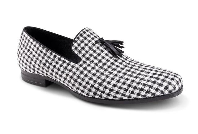 Black Checkered Tassel Loafer Product Image