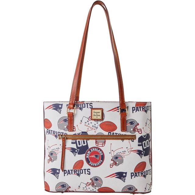 Dooney & Bourke Womens NFL Patriots Coated Cotton Shopper Bag in White Multi Product Image