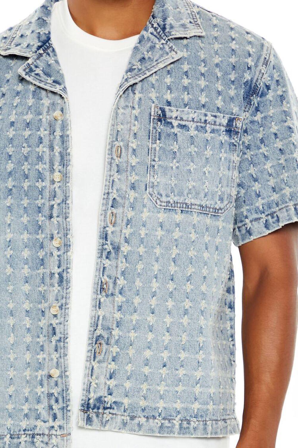 Textured Cross Cuban-Collar Shirt | Forever 21 Product Image