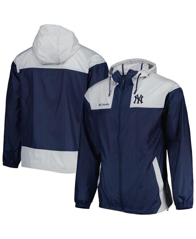 Mens Columbia /Gray New York Yankees Omni-Shade Flash Forward Challenger Full-Zip Windbreaker Jacket Blue Product Image