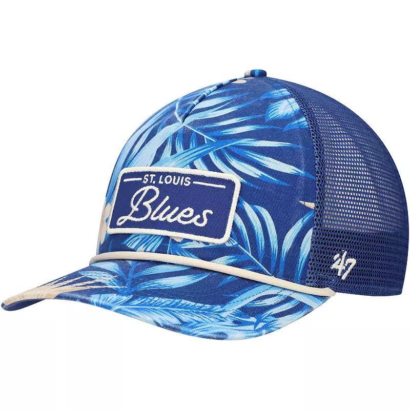 47 Brand Mens Blue St. Louis Blues Tropicalia Allover Print Trucker Adjustable Hat Product Image