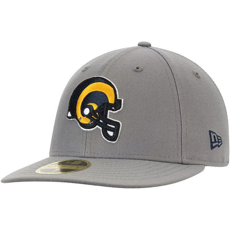 Mens New Era Graphite Los Angeles Rams Throwback Logo Storm Low Profile 59FIFTY Fitted Hat Product Image