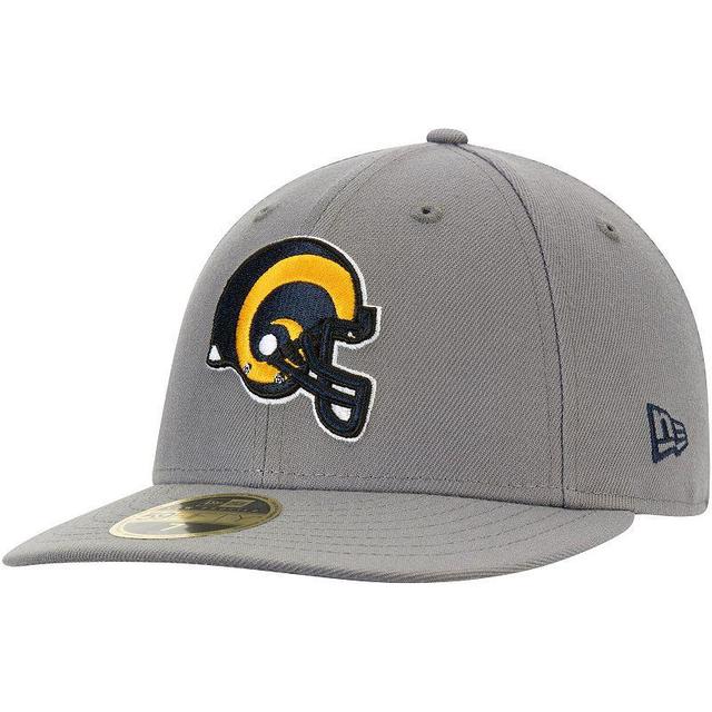 Men's New Era Graphite Los Angeles Rams Throwback Logo Storm Low Profile 59FIFTY Fitted Hat Product Image