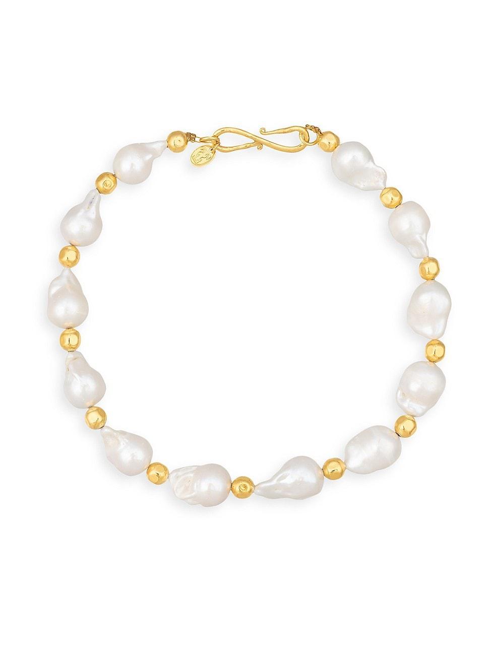 Womens Grace 22K-Gold-Plated & Cultured Freshwater Pearl Necklace Product Image