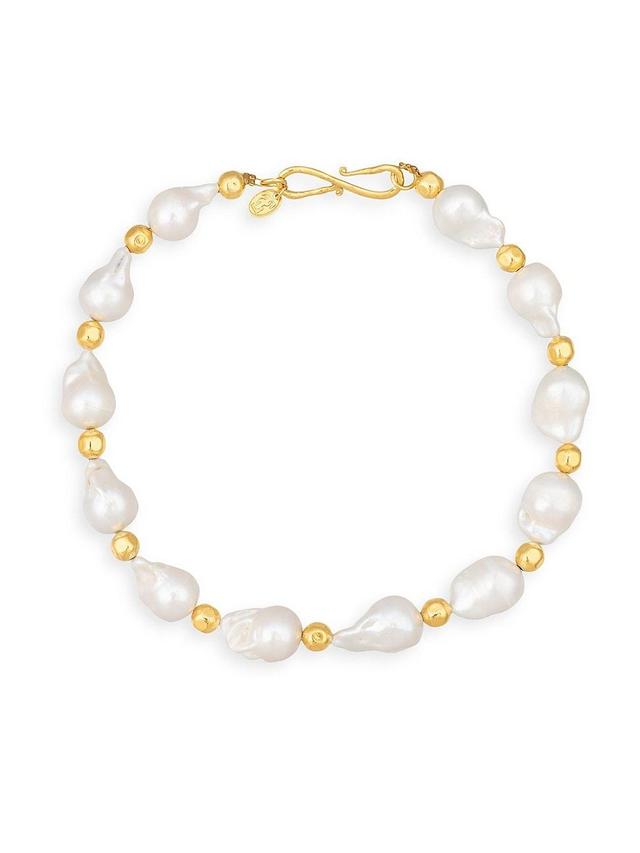 Womens Grace 22K-Gold-Plated & Cultured Freshwater Pearl Necklace Product Image