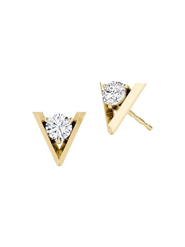 Womens VRAI V 14K Yellow Gold & 0.5 TCW Lab-Grown Diamond Stud Earrings Product Image