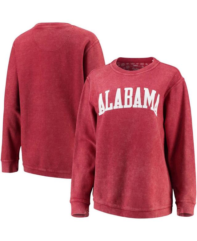 Womens Pressbox Crimson Alabama Crimson Tide Comfy Cord Vintage Wash Basic Arch Pullover Sweatshirt Product Image