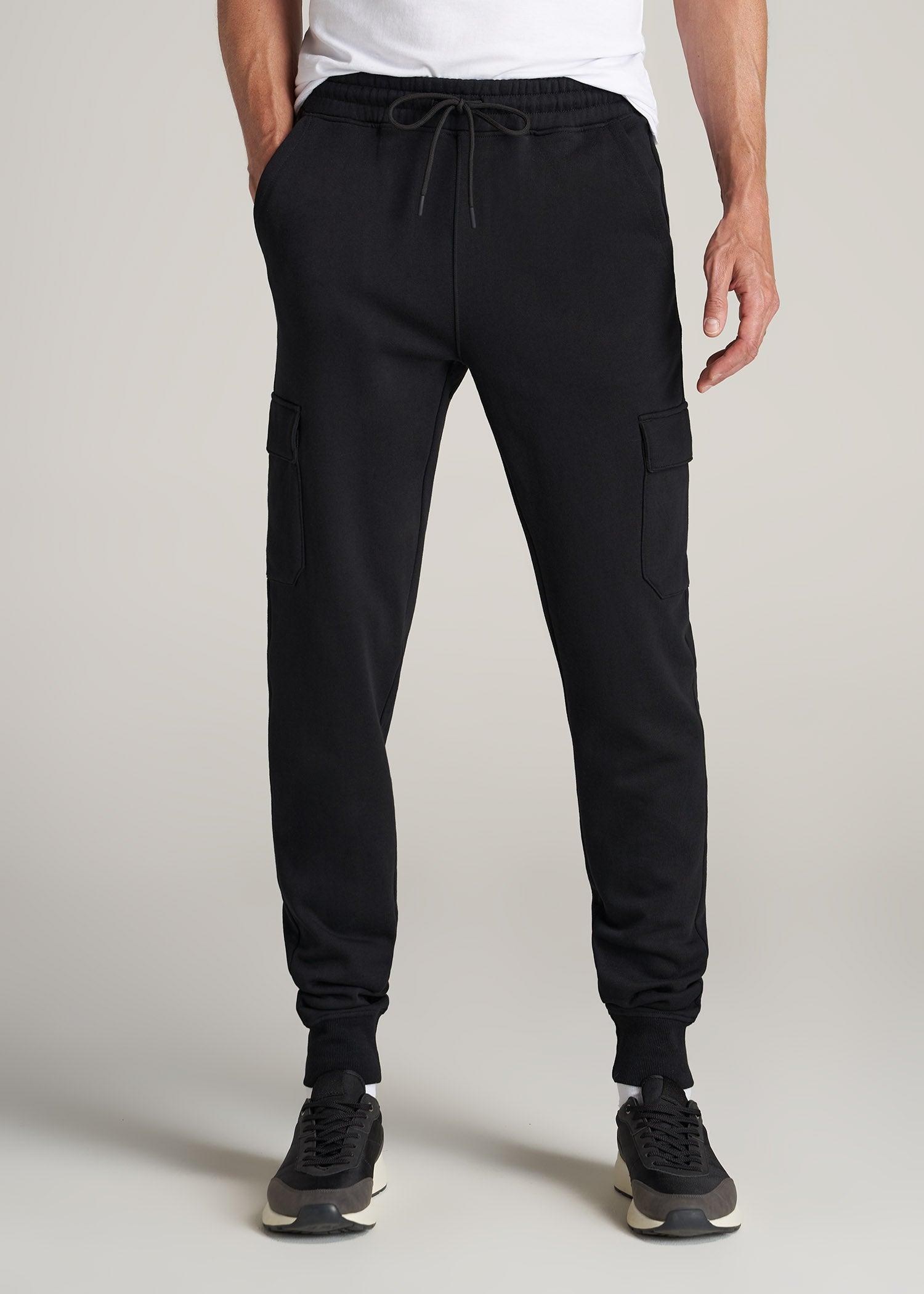 Wearever Fleece Cargo Jogger For Tall Men in Black Product Image