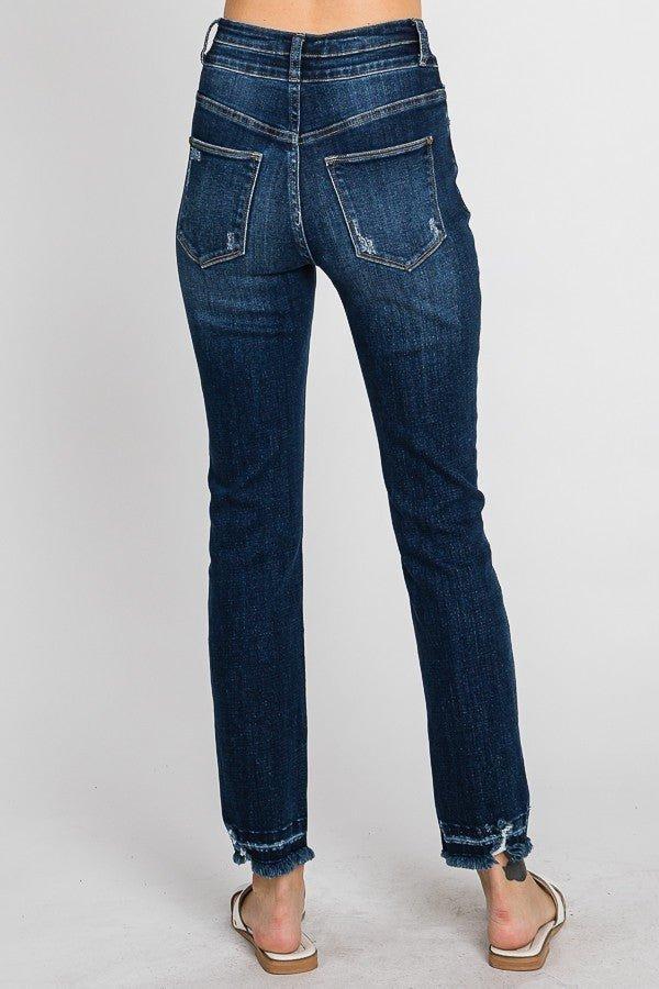 Destroyed Super High Rise Stretch Slim Straight Product Image