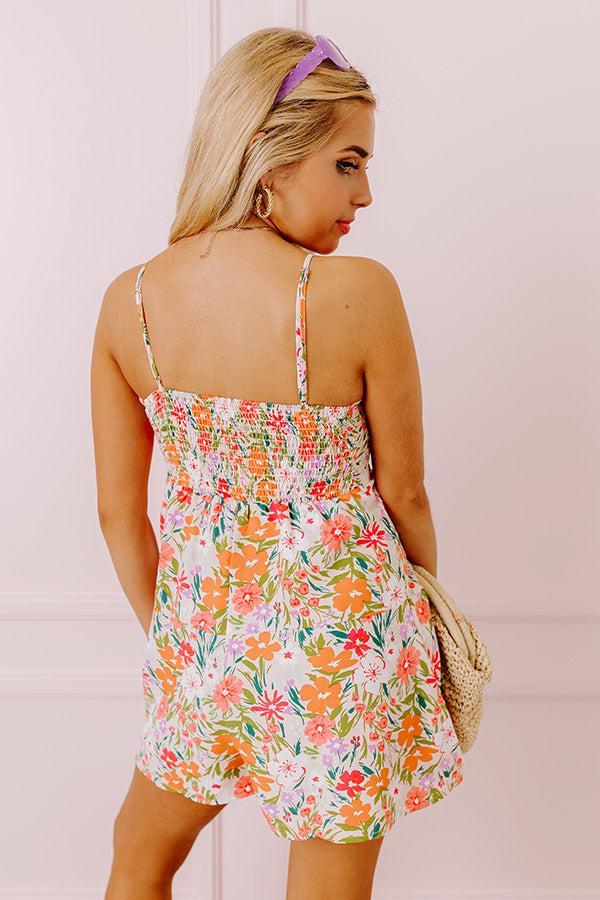 Meet Me In Rio Floral Romper In Light Pink Product Image