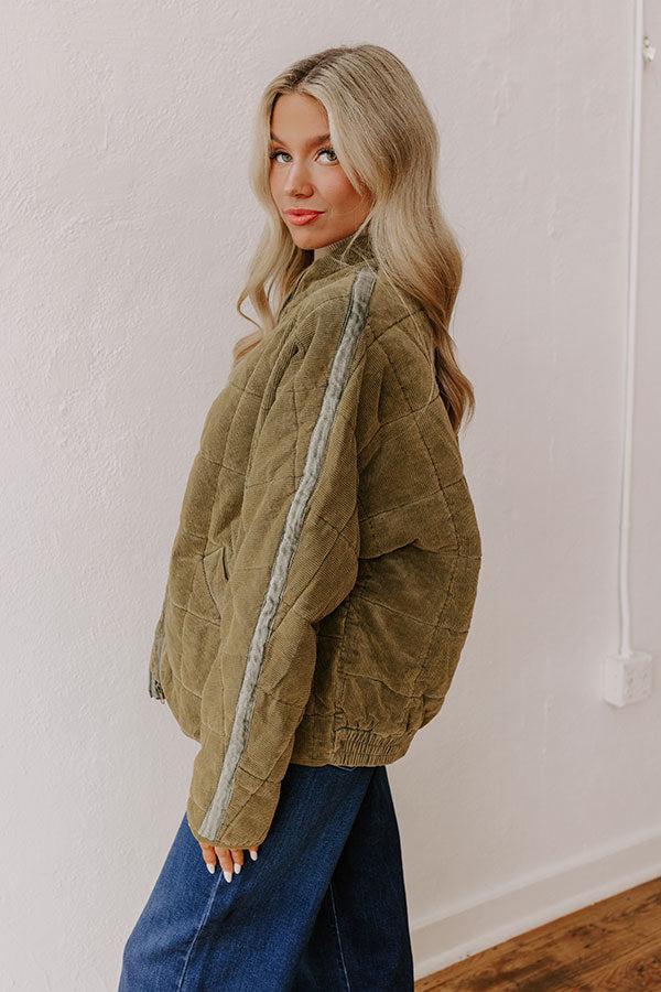 Cozy Moment Corduroy Jacket in Sage Product Image