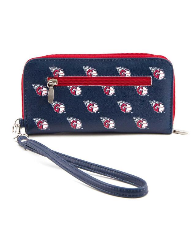 Womens Cleveland Guardians Zip-Around Wristlet Wallet - Blue Product Image