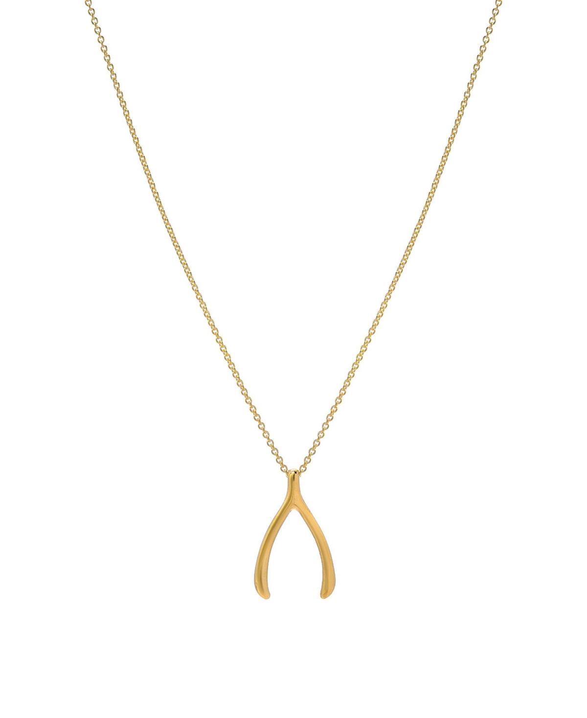 Zoe Lev Womens Wishbone Pendant Necklace in Gold Product Image