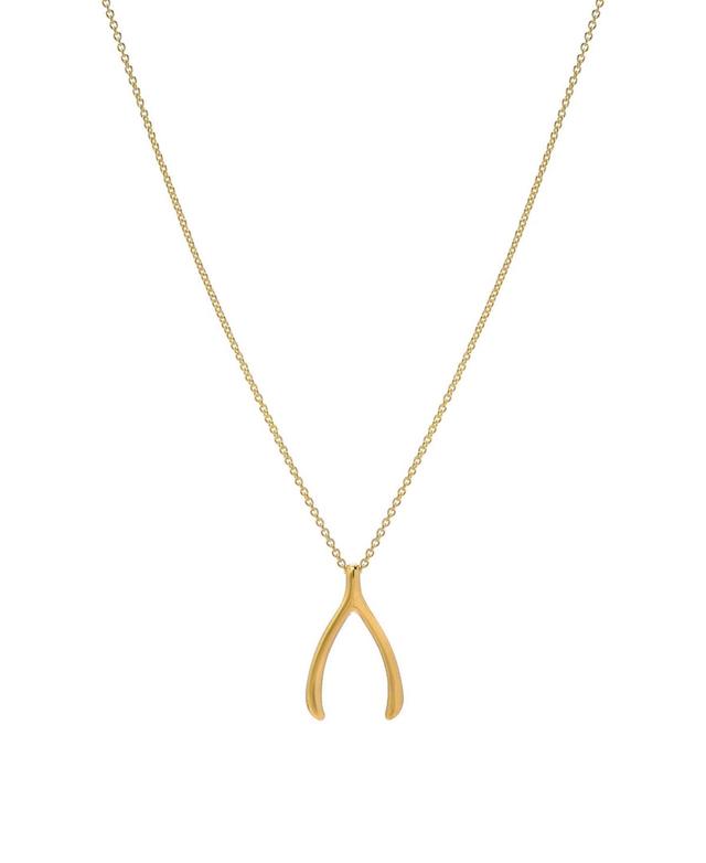 Zoe Lev Womens Wishbone Pendant Necklace in Gold Product Image