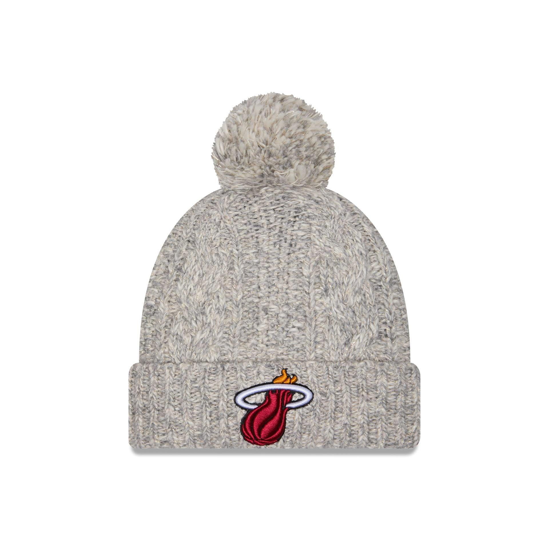 Miami Heat Shimmer Pom Knit Hat Male Product Image