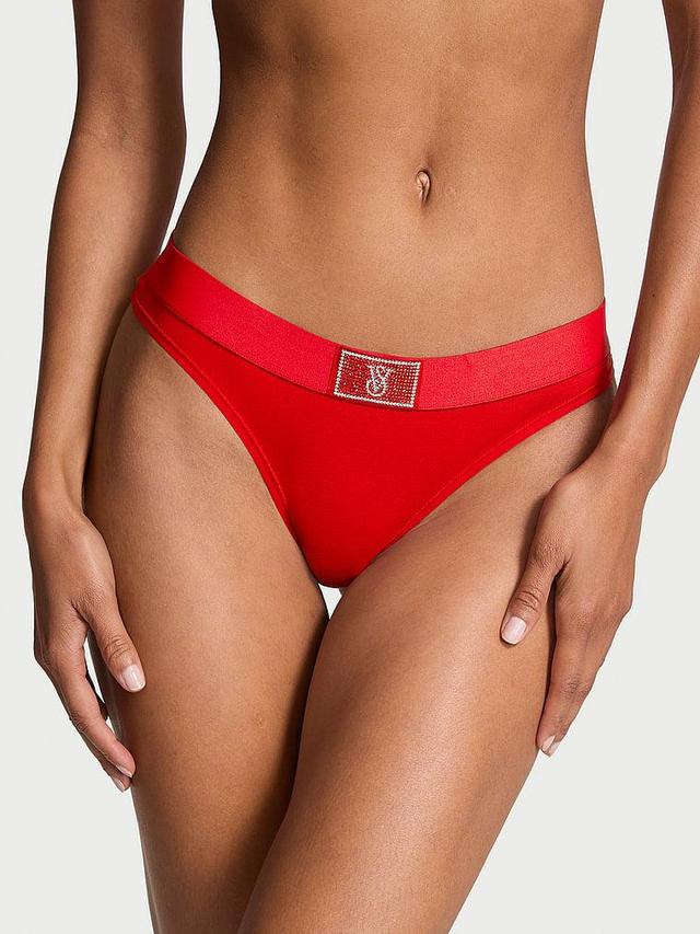 Logo Cotton Shine Patch Thong Panty Product Image