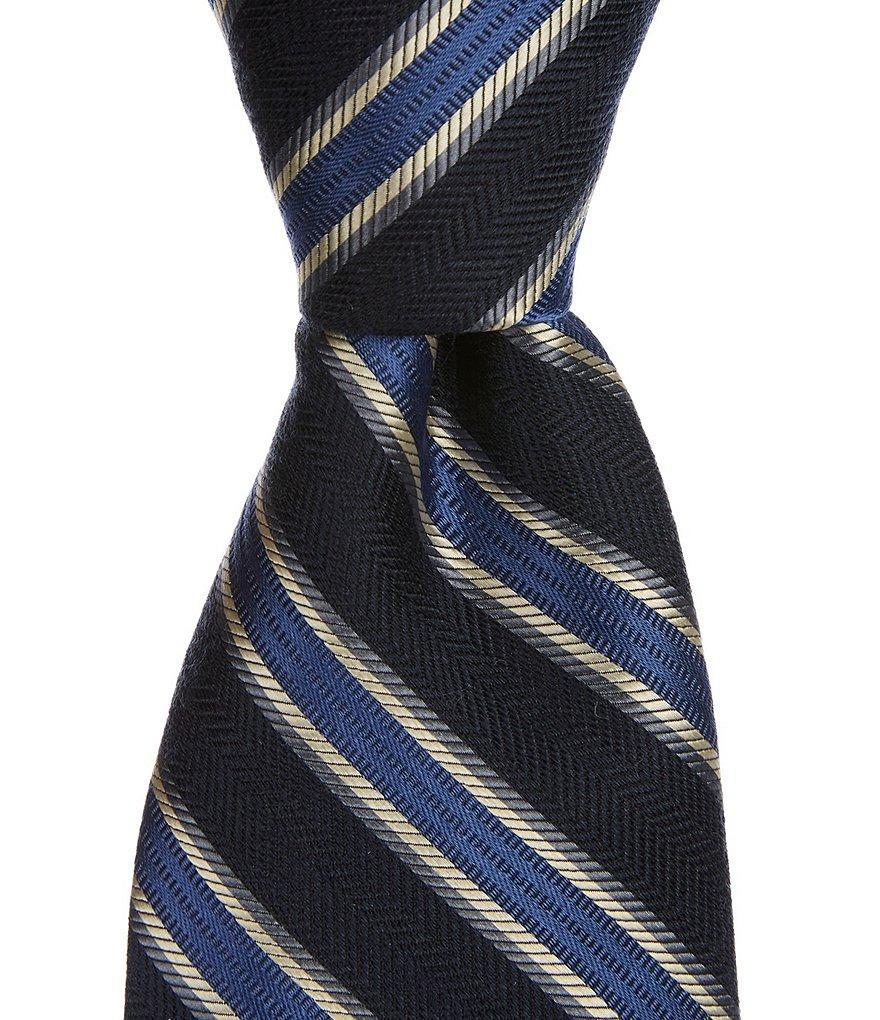 Cremieux Stripe Silk 3 1/4#double; Tie Product Image