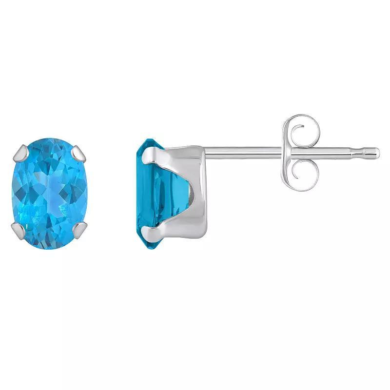 Macys Gemstone Stud Earrings in 10k White Gold Product Image