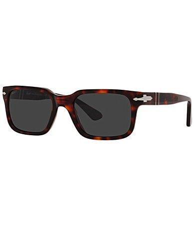 Persol Mens PO3272S Havana 53mm Rectangle Polarized Sunglasses Product Image