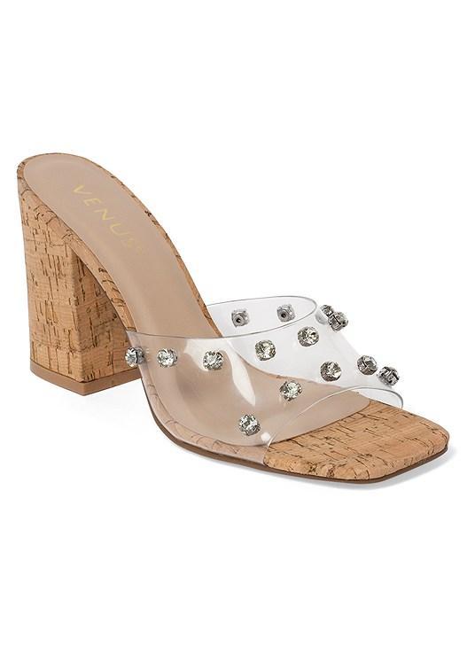 Embellished Cork Heels Product Image